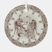 Kaffee und Liebe Ornament Aus Glas (Vorderseite)