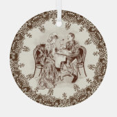 Kaffee und Liebe Ornament Aus Glas (Rückseite)