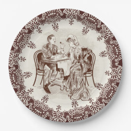 Kaffee und Liebe Pappteller