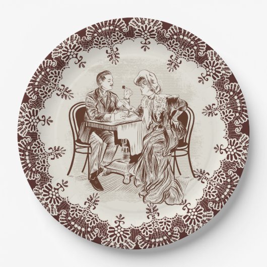 Kaffee und Liebe Pappteller (Vorderseite)