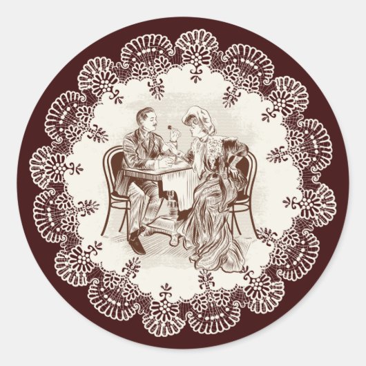 Kaffee und Liebe Runder Aufkleber (Vorderseite)