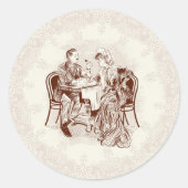 Kaffee und Liebe Runder Aufkleber (Vorderseite)