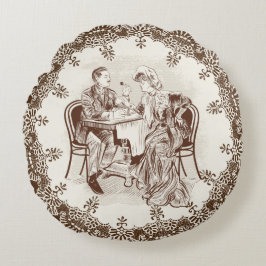 Kaffee und Liebe Rundes Kissen