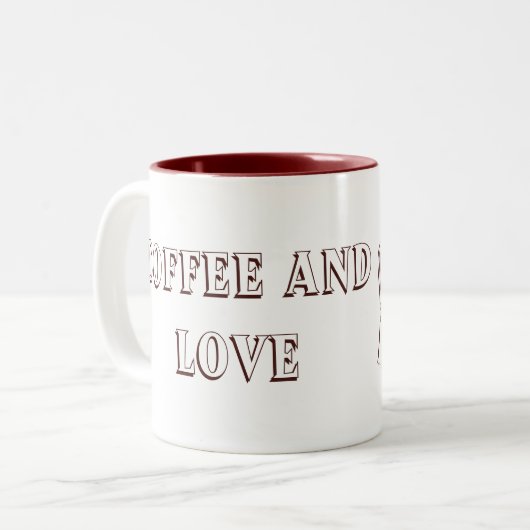Kaffee und Liebe Zweifarbige Tasse (Vorderseite Links)