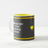 Kaffee und Liebe Zweifarbige Tasse (Vorderseite Links)