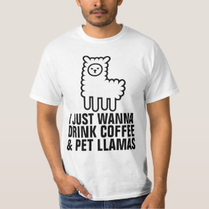 KAFFEE- UND LLAMA-T - Shirt