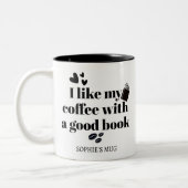 Kaffee und Lover Personalisiert buchen Zweifarbige Tasse (Links)