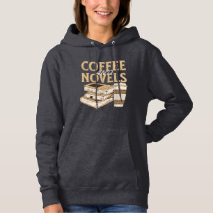 Kaffee und lustiger Vintage-Roman zum Lesen Hoodie