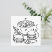 Kaffee und Macaron | Farbe (Stehend Vorderseite)