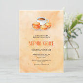 Kaffee und Macaroons Babydusche Einladung (Stehend Vorderseite)