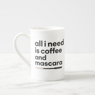 Kaffee und Mascara Porzellantasse