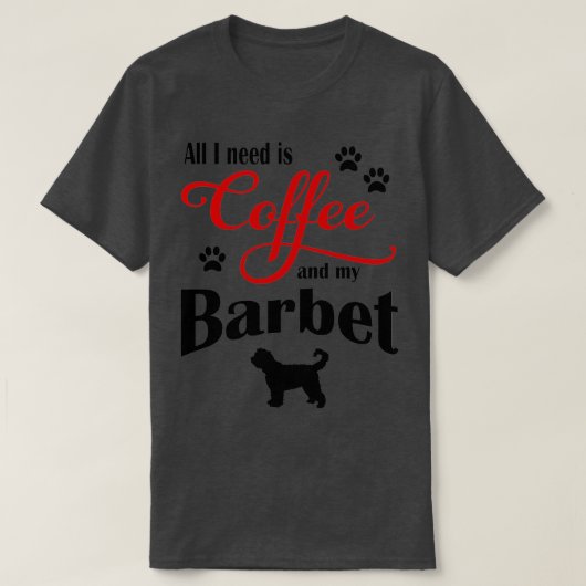 Kaffee und mein Barbet T-Shirt (Design vorne)