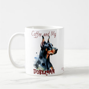 Kaffee und mein Dobermann süße/personalisierte Tas Kaffeetasse