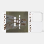 Kaffee und mein Hundebüt Kissen iPhone Hülle (Hinten horizontal)