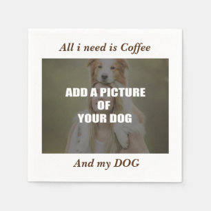 Kaffee und mein Hundebüt Kissen Serviette