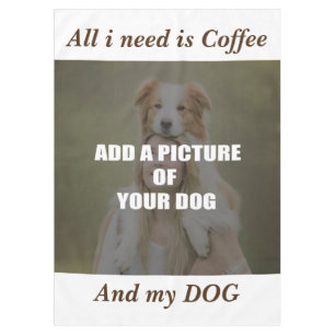 Kaffee und mein Hundebüt Kissen Tischdecke