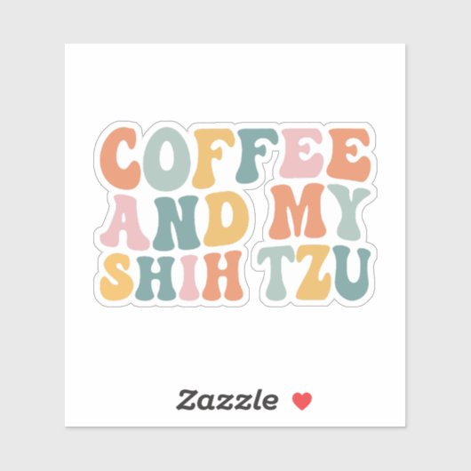 Kaffee und mein Tzu Aufkleber (Blatt)