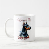 Kaffee und meine Doberman Blacks niedlich/Tasse pe Kaffeetasse (Links)