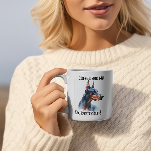 Kaffee und meine Doberman Blacks niedlich/Tasse pe Kaffeetasse