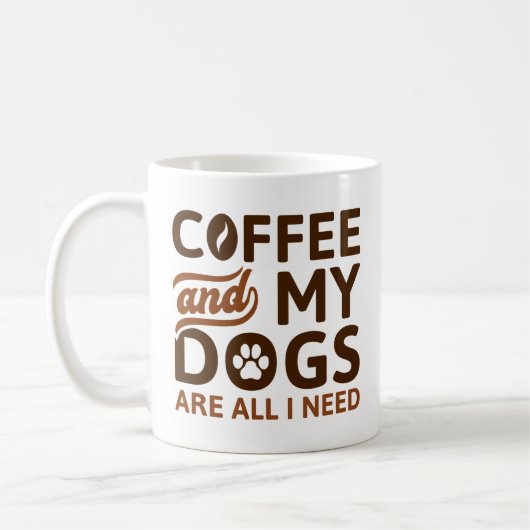 Kaffee und meine Hunde sind alles, was ich brauche Kaffeetasse (Links)