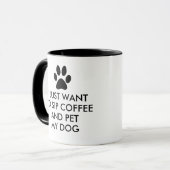 Kaffee und meine Hundeslogan-Typografie Tasse (Vorderseite Links)