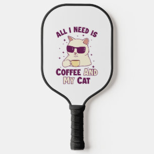 Kaffee und meine Katze Katze Daddy Cat Mama Cat Lo Pickleball Schläger