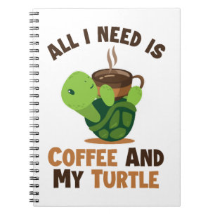 Kaffee und meine Schildkröte Tortoise Gemalte Lieb Notizblock