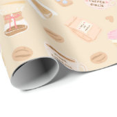 Kaffee und Milch Geschenkpapier (Rolleneckpunkt)