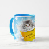 "Kaffee und Milch mit Niedlicher Katze" Tasse (Vorderseite Links)