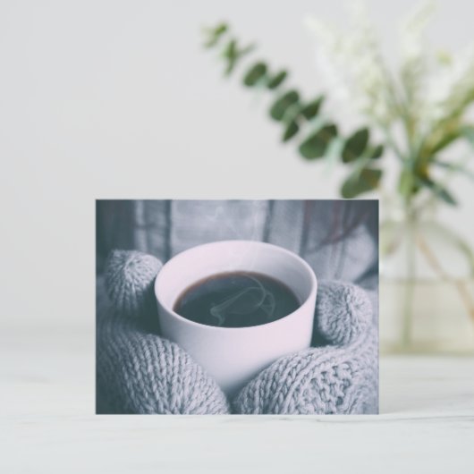 Kaffee und Mitt Postkarte (Stehend Vorderseite)