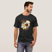 Kaffee und Mops-Hund T-Shirt (Vorne ganz)
