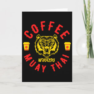Kaffee und Muay Thai Lustiges Mma Kickboxen Gesche Karte