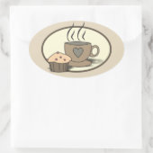 Kaffee- und Muffin-Aufkleber für Kaffeeliebhaber Ovaler Aufkleber (Tasche)