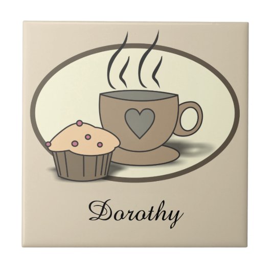 Kaffee-und Muffin-kundenspezifische Fliesen für (Vorderseite)