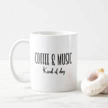 Kaffee und Musik Art des Tages Niedliche Typografi