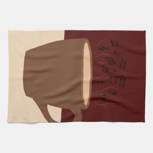 Kaffee und Musik - Kaffee-Cup mit musikalischer St Geschirrtuch (Horizontal)