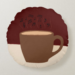 Kaffee und Musik - Kaffee-Cup mit musikalischer St Rundes Kissen