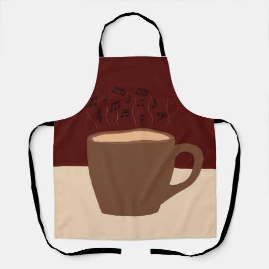 Kaffee und Musik - Kaffee-Cup mit musikalischer St Schürze (Vorderseite)