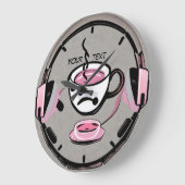 Kaffee und Musik modern Große Wanduhr (Winkel)