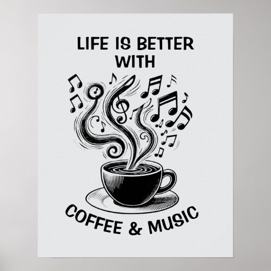 Kaffee und Musik Poster (Vorne)