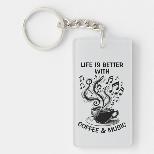 Kaffee und Musik Schlüsselanhänger (Vorderseite)