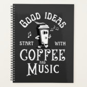 Kaffee- und Musikliebhaber Positu Sprichwort Planer (Vorderseite)