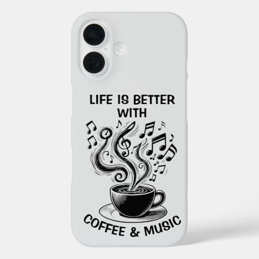 Kaffee- und Musiktelefon Case-Mate iPhone Hülle (Rückseite)