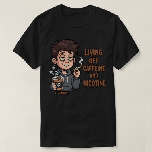 Kaffee und Nikotin Dark T-Shirt (Design vorne)