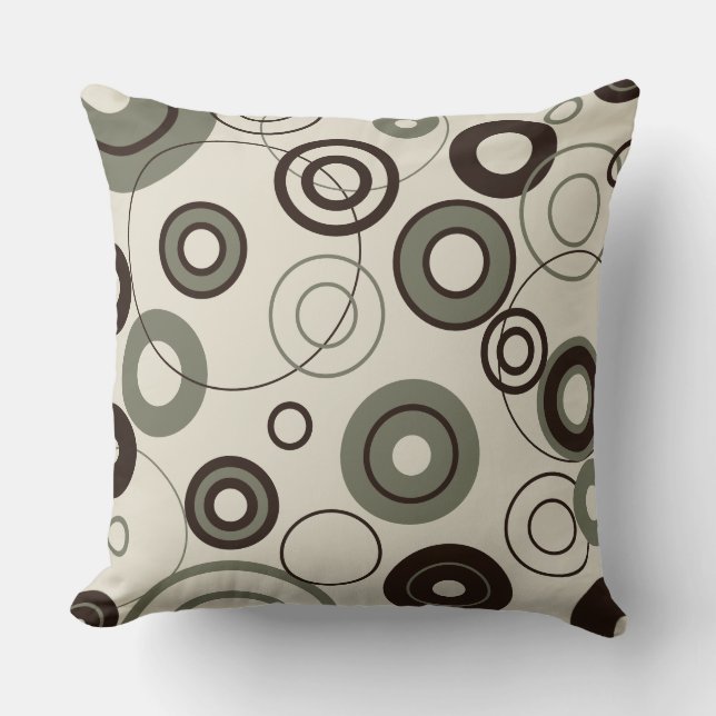 Kaffee- und Olivenzirkel Kissen (Vorderseite)