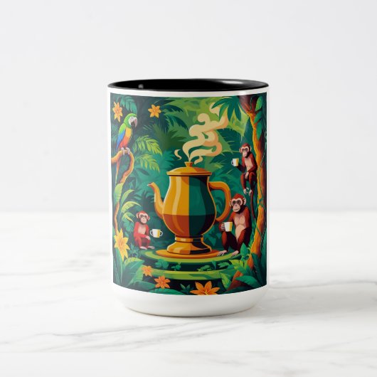 Kaffee und Paradies Zweifarbige Tasse (Mittel)