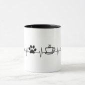 Kaffee und Pet Lover EKG Tasse (Zentrum)