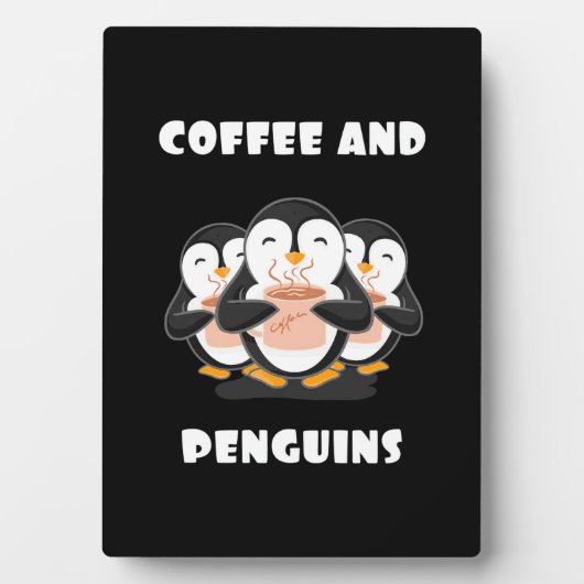 Kaffee und Pinguine Fotoplatte (Vorderseite)