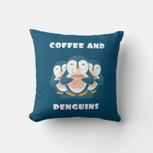 Kaffee und Pinguine Kissen