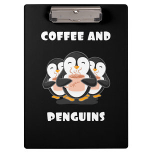 Kaffee und Pinguine Klemmbrett